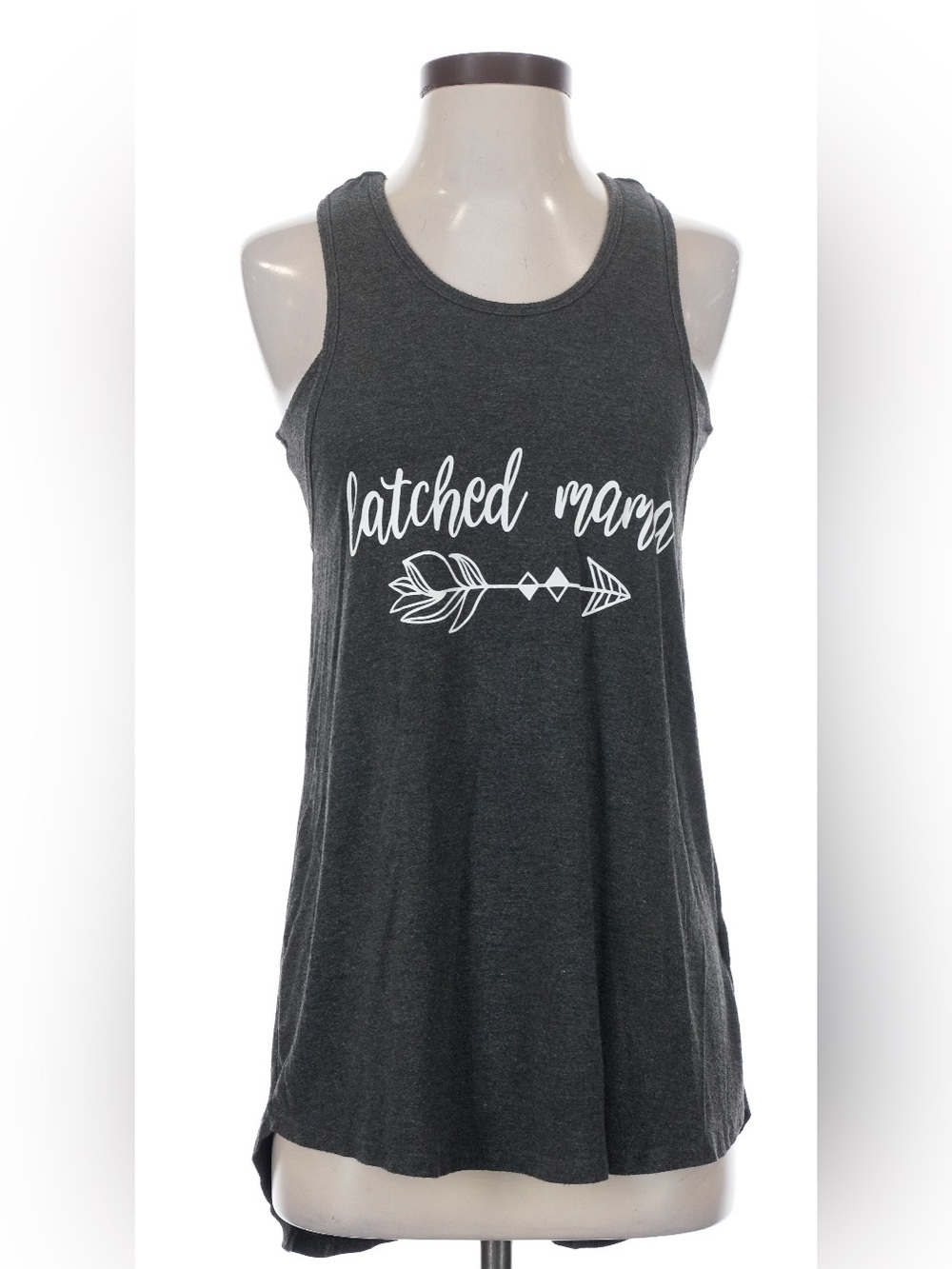 Latched Mama Dark Charcoal Graphic Tank Top